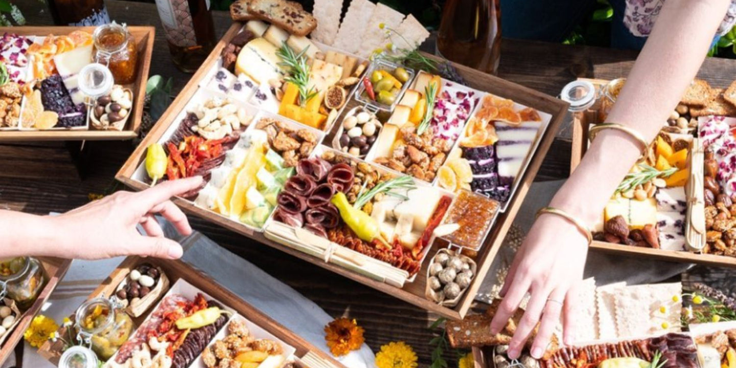 charcuterie gift basket with board