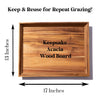 13x17 inches keepsake acacia charcuterie wood board, designed for reuse & repeat grazing