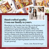 Promotional image for Boarderie highlighting their handcrafted 4th of July charcuterie boards, featuring a family-run business story and product photos.