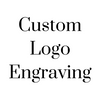 "Custom Logo Engraving" text in bold black font on a plain white background.