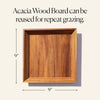 reusable Acacia wood board for repeatable grazing